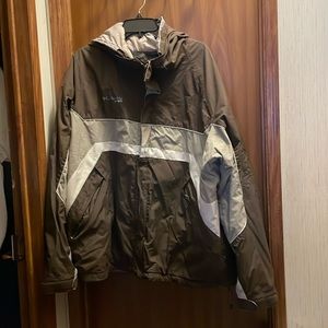 Men's brown COLUMBIA Sport hooded jacket. Size XL